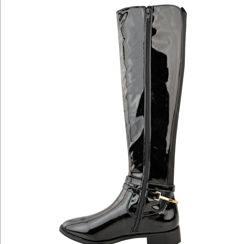 NEW red and green stripe shiny boots - Picture 5 of 5